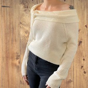 White off the shoulder Sweater
